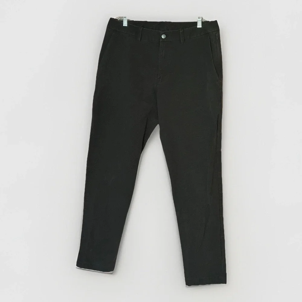 Lululemon ABC Slim Fit Trouser 34x31 Black VersaTwill Stretch Chino Pants M5AXAS